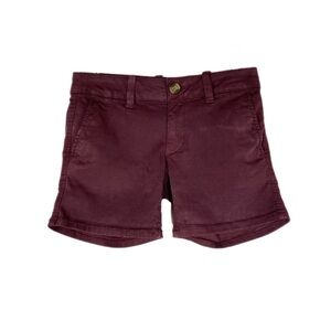 American Eagle Maroon Midi AEO Twill Shorts